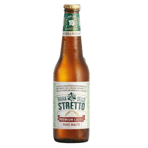 Birra dello Stretto Premium Lager Sör 0,33L 5% (24db/csom) Birrificio Messina Szavatossági idő: 2026.01.31